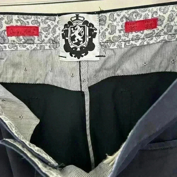 One In A Million Collection Men's Dress Pants Size 36X33 Blue Navy Straight - Picture 4 of 6